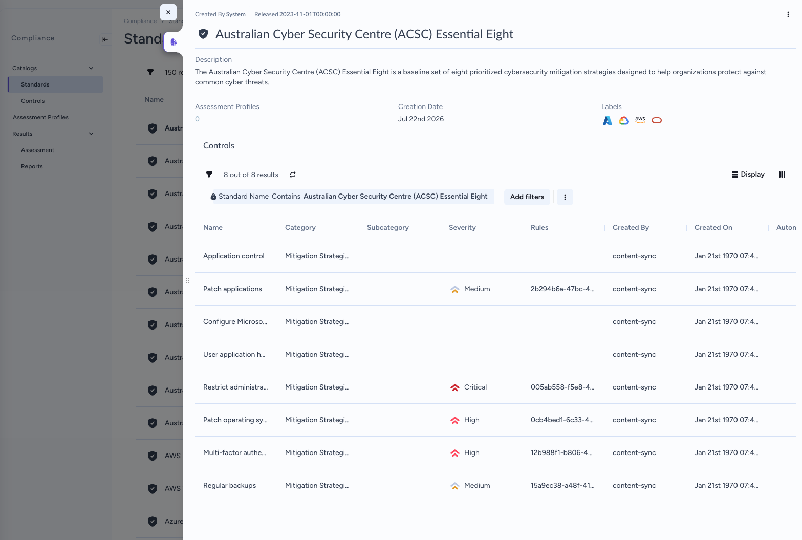 This screenshot from Cortex UI shows standard details shown in a side pane.